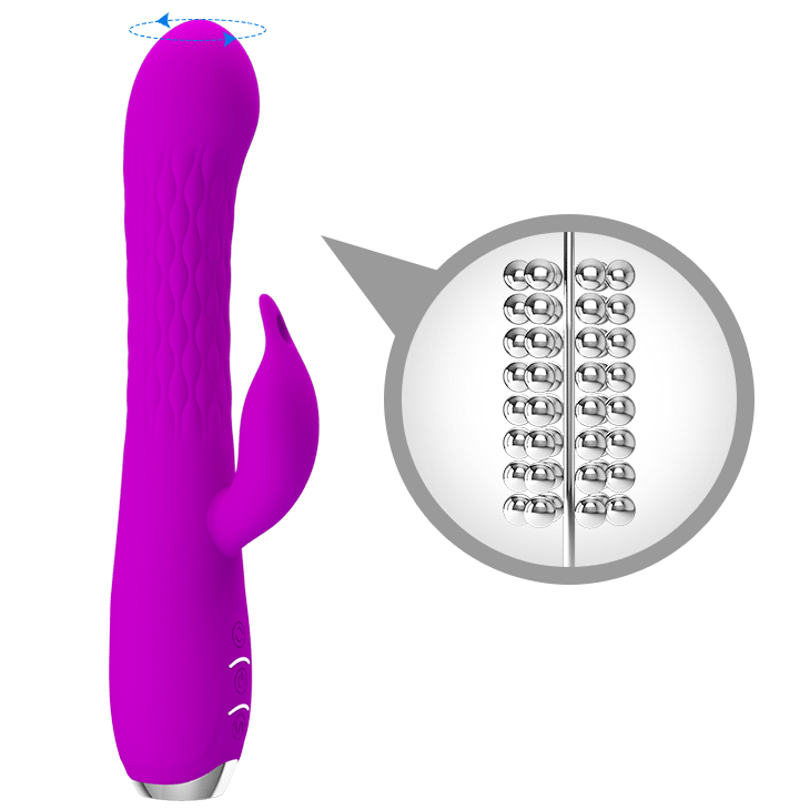Rotirajuci vibrator sa dodatkom za klitoris