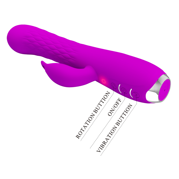 Rotirajuci vibrator sa dodatkom za klitoris