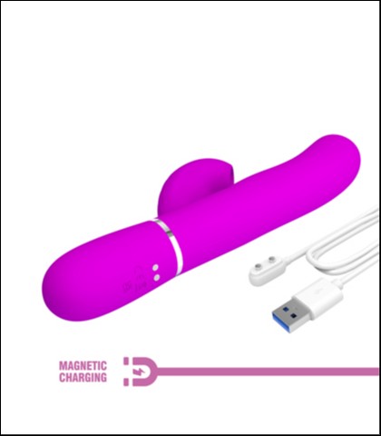 Silikonski vibrator sa nastavkom za klitoralnu stimulaciju u roze boji