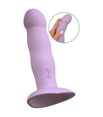 Silikonski vibro dildo heart guy purple
