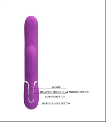 Silikonski vibrator sa nastavkom za klitoralnu stimulaciju u ljubicastoj boji