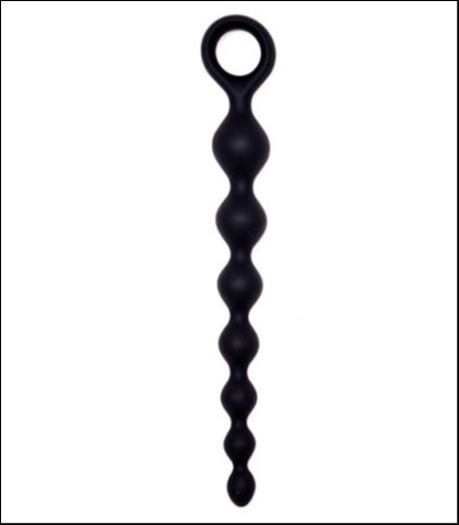 Silikonske analne kuglice 20cm / black silicone anal beads
