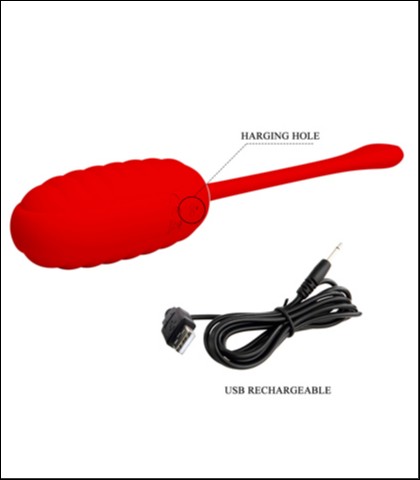 Mekano silikonsko vibro jaje kirk red