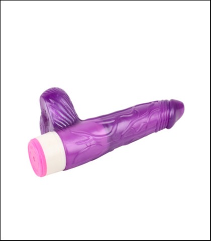 Realisticni vibrator sa testisima - luv pleaser purple