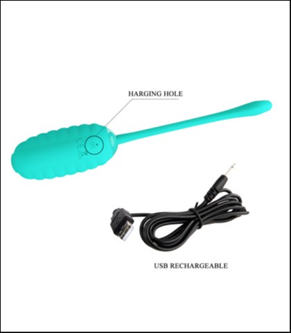 Mekano silikonsko vibro jaje - tirkizna boja